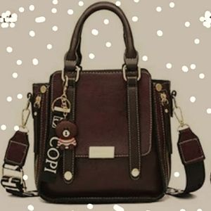Copi Brown Crossbody Bag with Teddy Bear keychain New